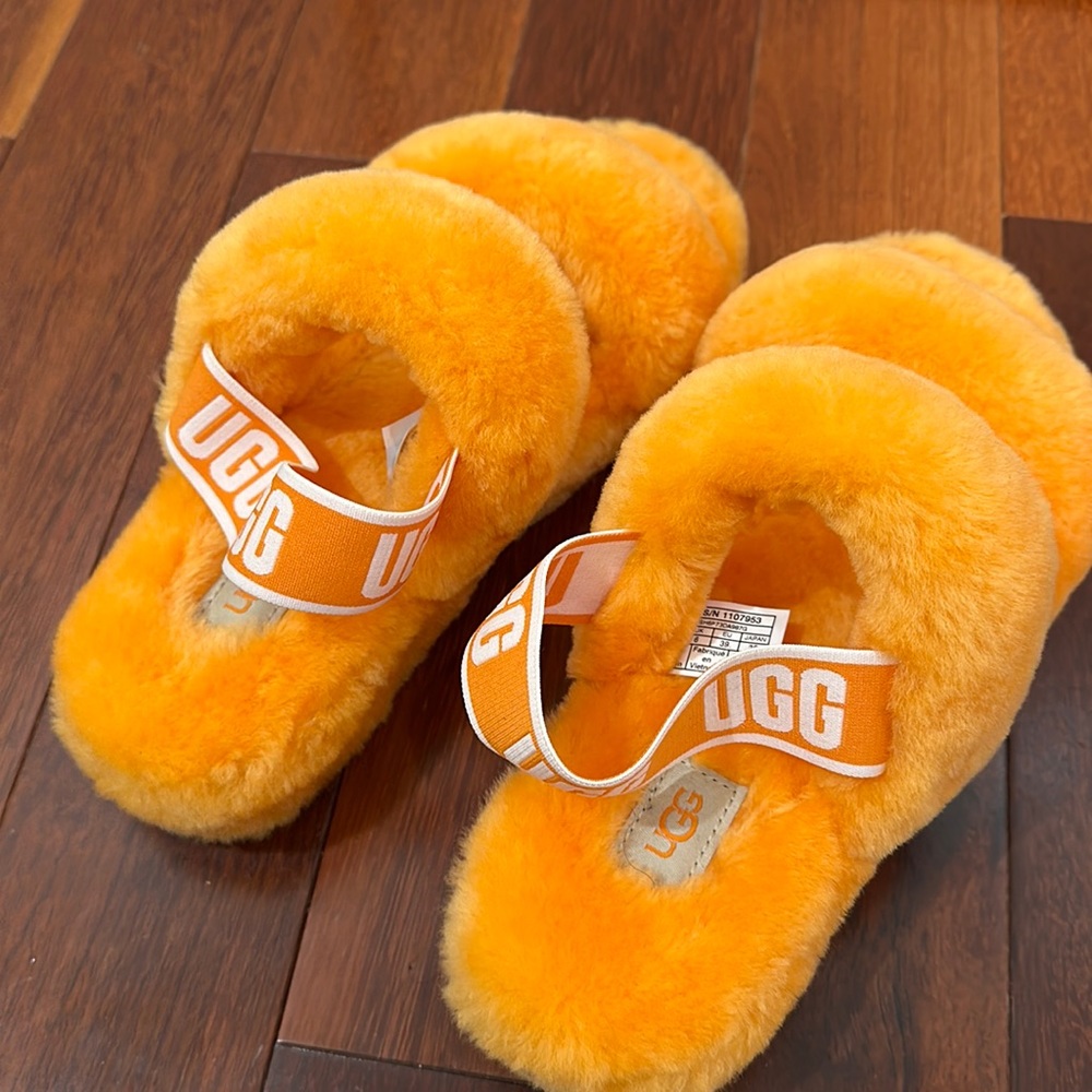 Orange Uggs Slippers - excellent condition